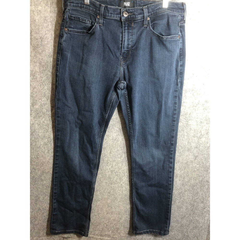 Paige Jeans Mens 31x30 Blue Denim Cellar Straight Stretch Casual